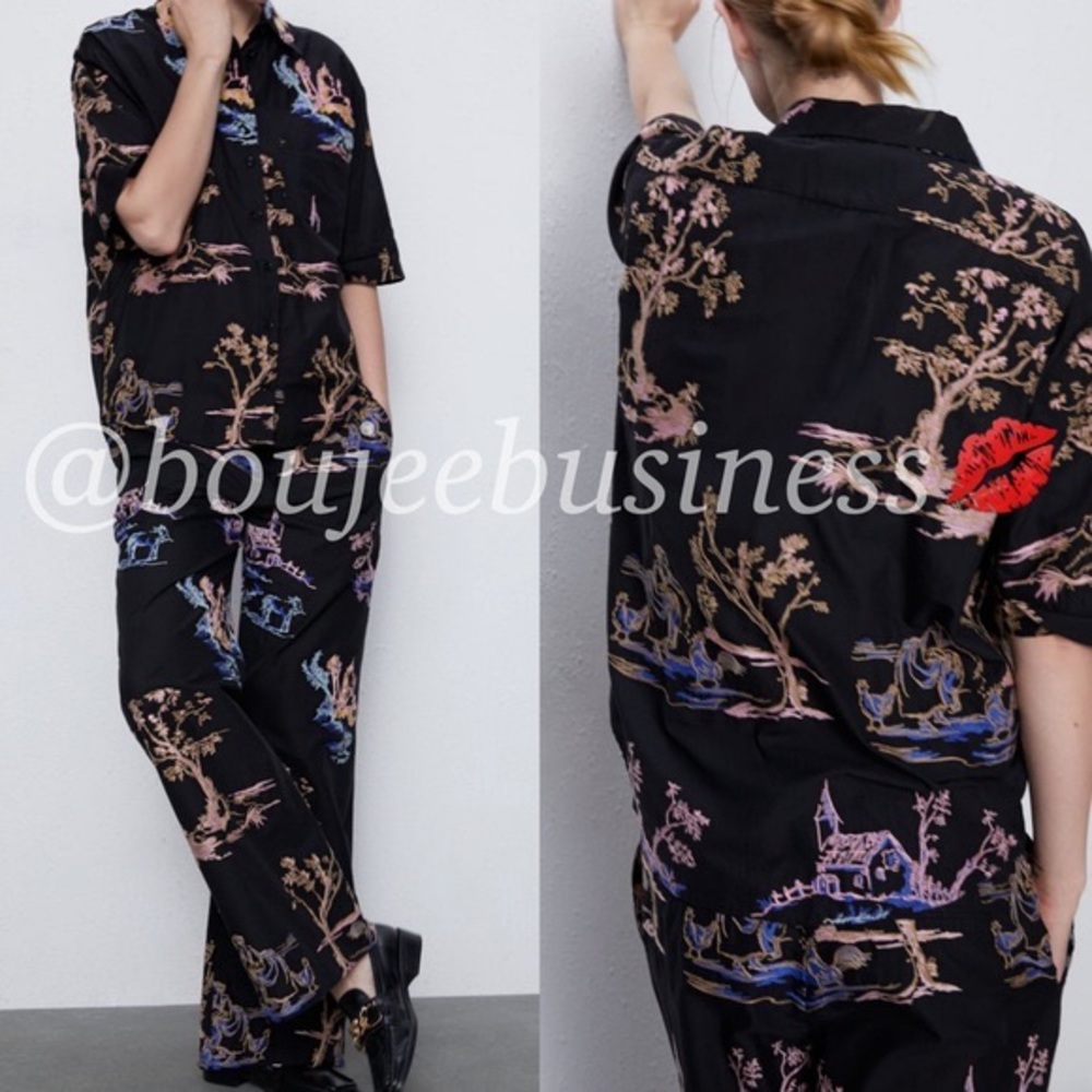 ZARA BNWT Embroidered Shirt Top - Picture 2 of 6